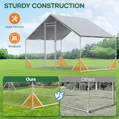 20x10x6.56 FT Metal Chicken Coop with Cover C929