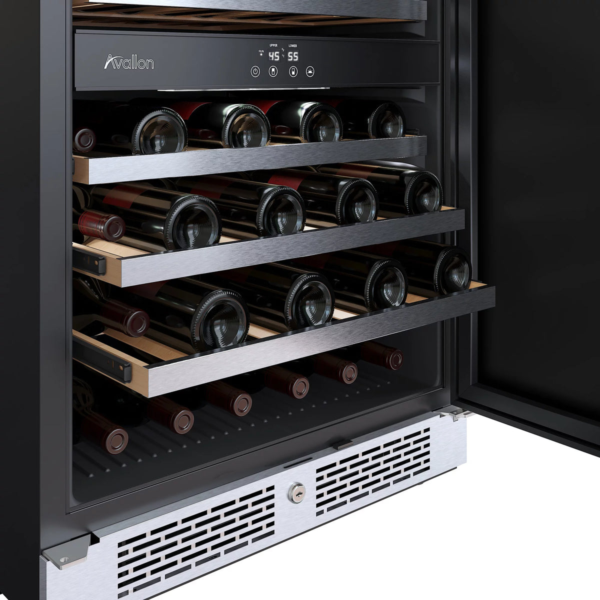 24 Bottle Capacity Dual Zone Wine Cooler Stainless Steel P3258