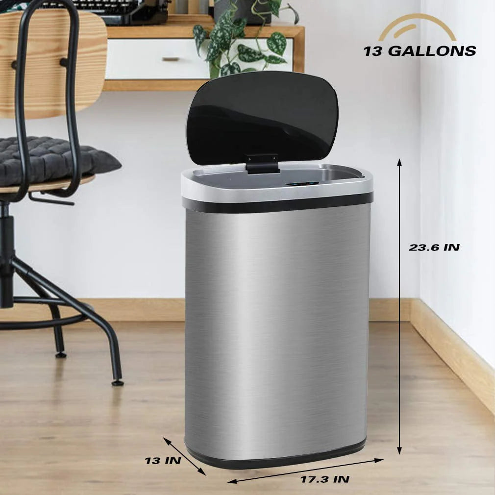 13 Gallon Stainless Steel Trash Can I9106