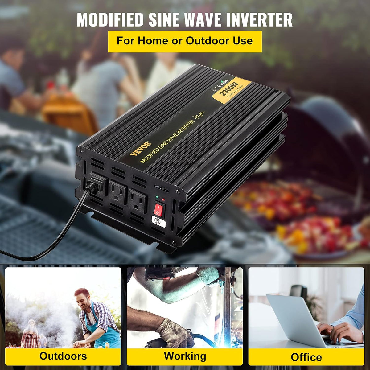 2300W Modified Sine Wave Power Inverter with LCD Remote Controller H3216