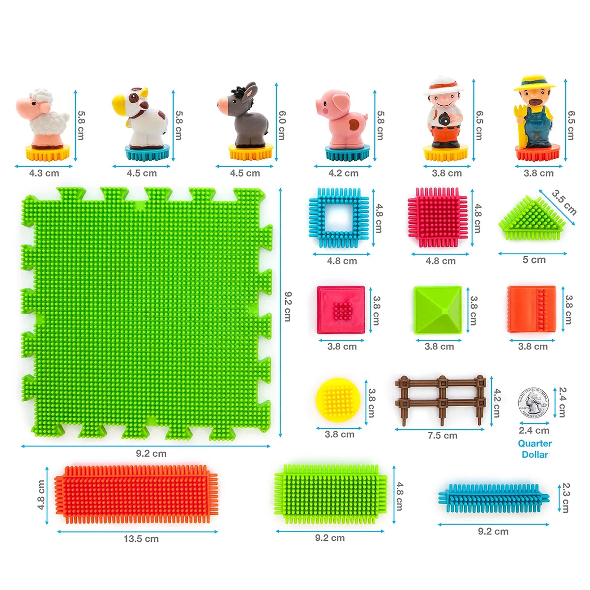 100pcs Multicolor Building Blocks Tiles Set with Animal Figures R631329