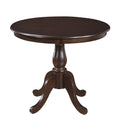 36" Espresso Brown Round Pedestal Wood Dining Table N719004