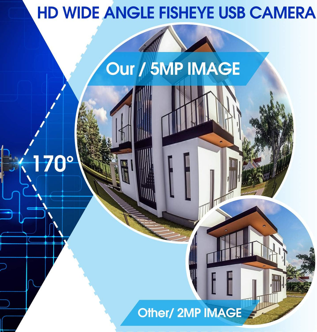 5 Megapixel USB Camera Module with 170 Degree Fisheye Lens Wide Angle HD Webcamera E780215