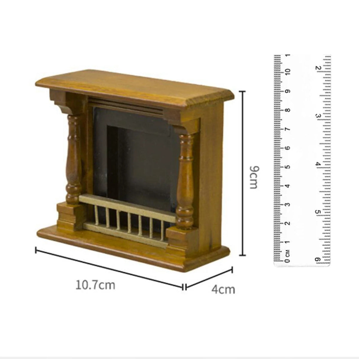 1/12 Scale Wooden Dollhouse Fireplace Miniature Model Toy T7047