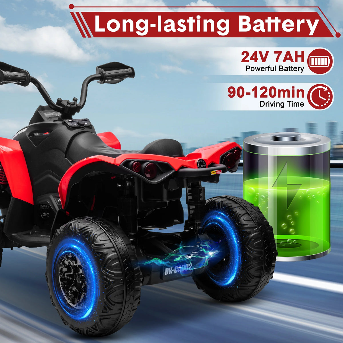 24V 4 Wheeler ATV with 2 Seater Z15642