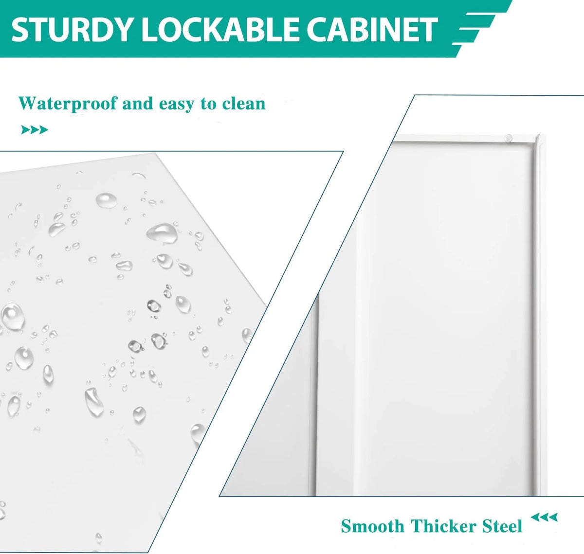 42 In White Metal Storage Cabinet with Locking Doors and 2 Adjustable Shelves E5059