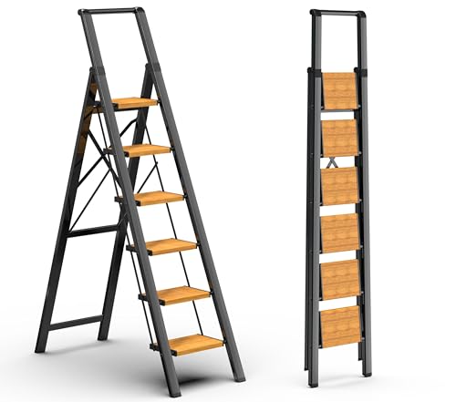 2 Step Ladder Portable Folding Step Stool with Anti-Slip Pedal, White, 300lbs I936