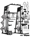 2200LBS Squat Rack Power Cage with Smith Bar and Cable Systems S215