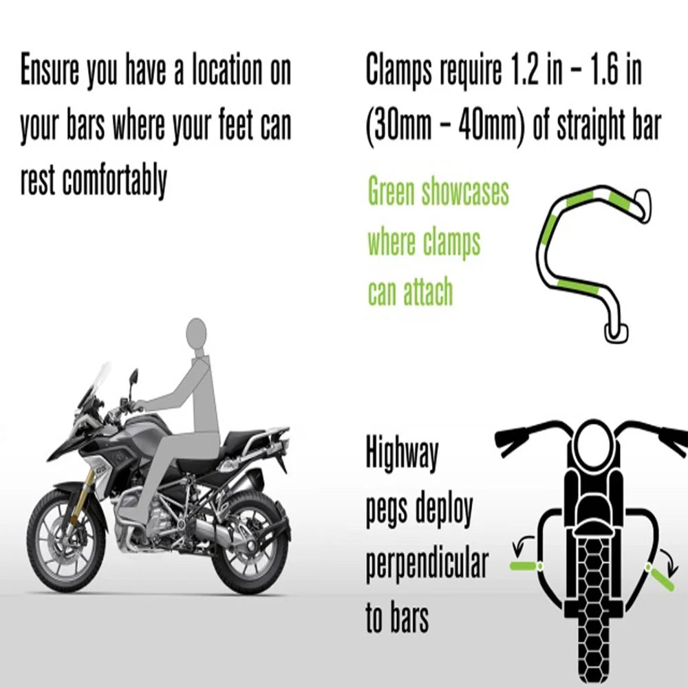 360 Rotatable Highway Crash Bar Foot Pegs N659689