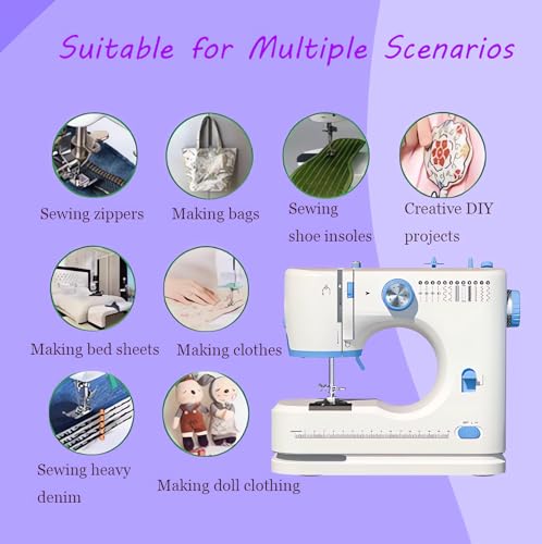 Portable Sewing Machine with 42 Pcs Sewing Threads Kit L399615