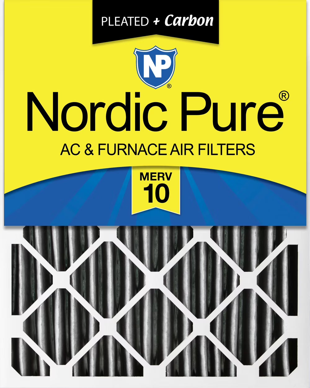 16x25x4 MERV 10 Pleated Carbon Furnace Air Filter W3978