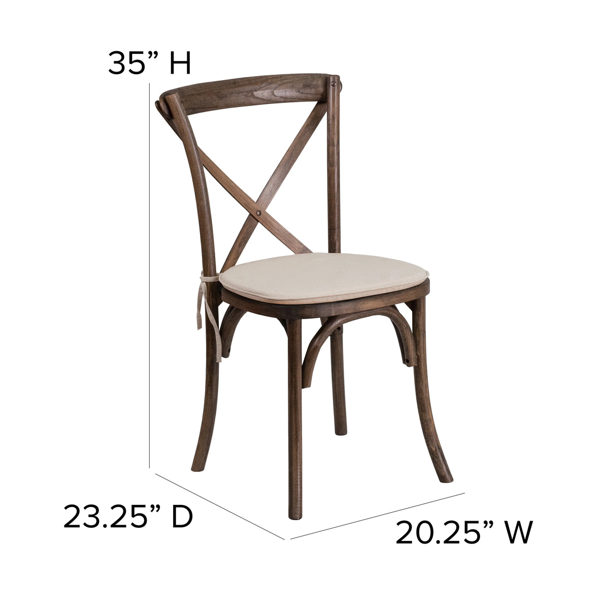 2 Pk. Cross Back Chair with Cushion M6321