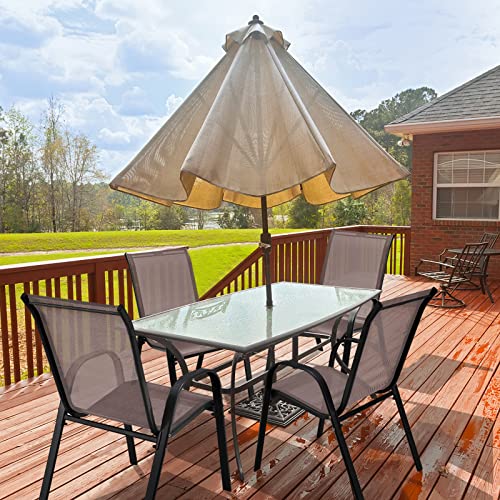 4 Pieces Stackable All Weather Patio Dining Chairs Set with Armrests J499
